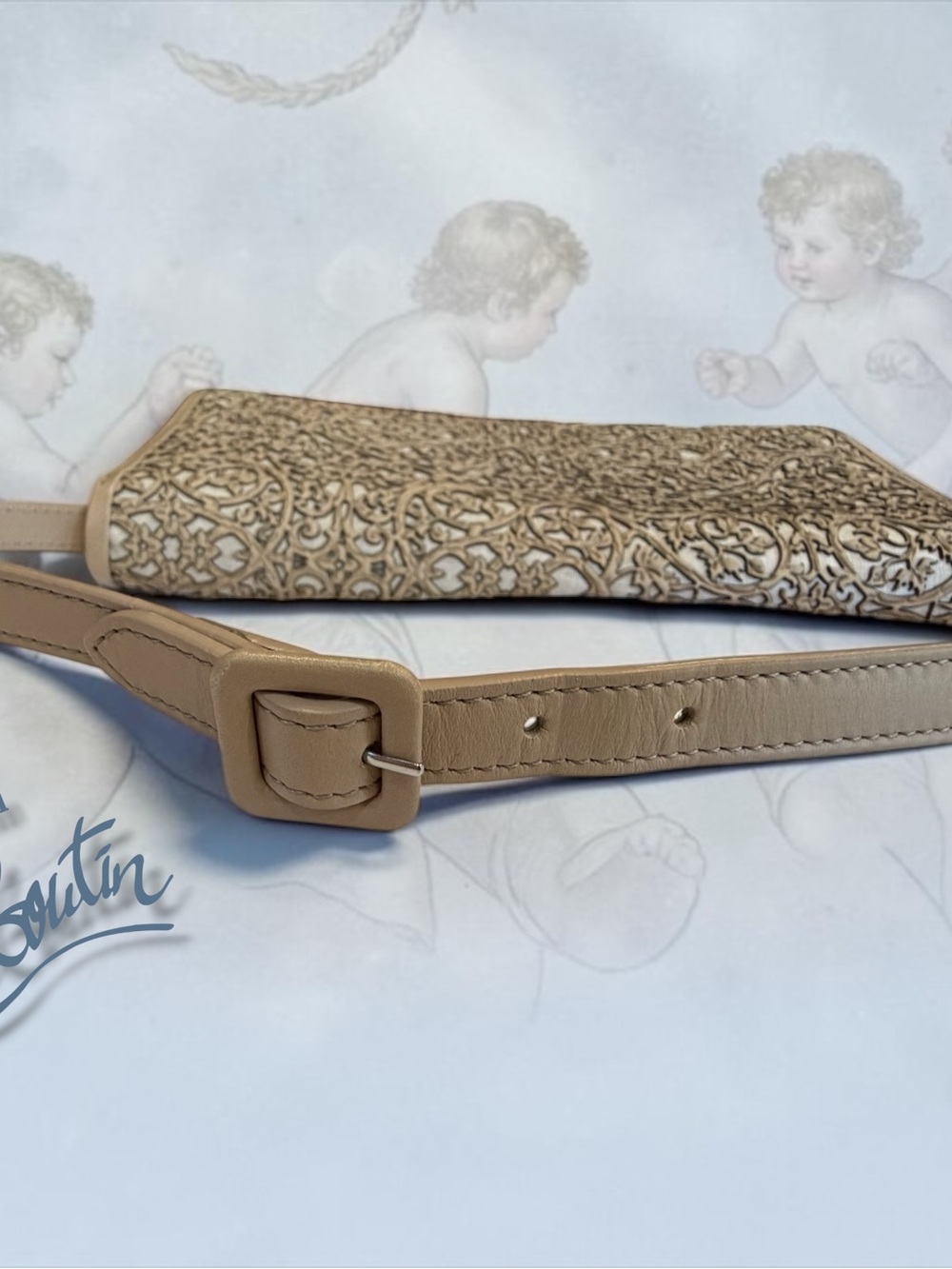 ✨ RARE Christian Louboutin Evita Pampas Laser-Cut Leather Clutch Bag Excellent ✨ - Picture 12 of 12